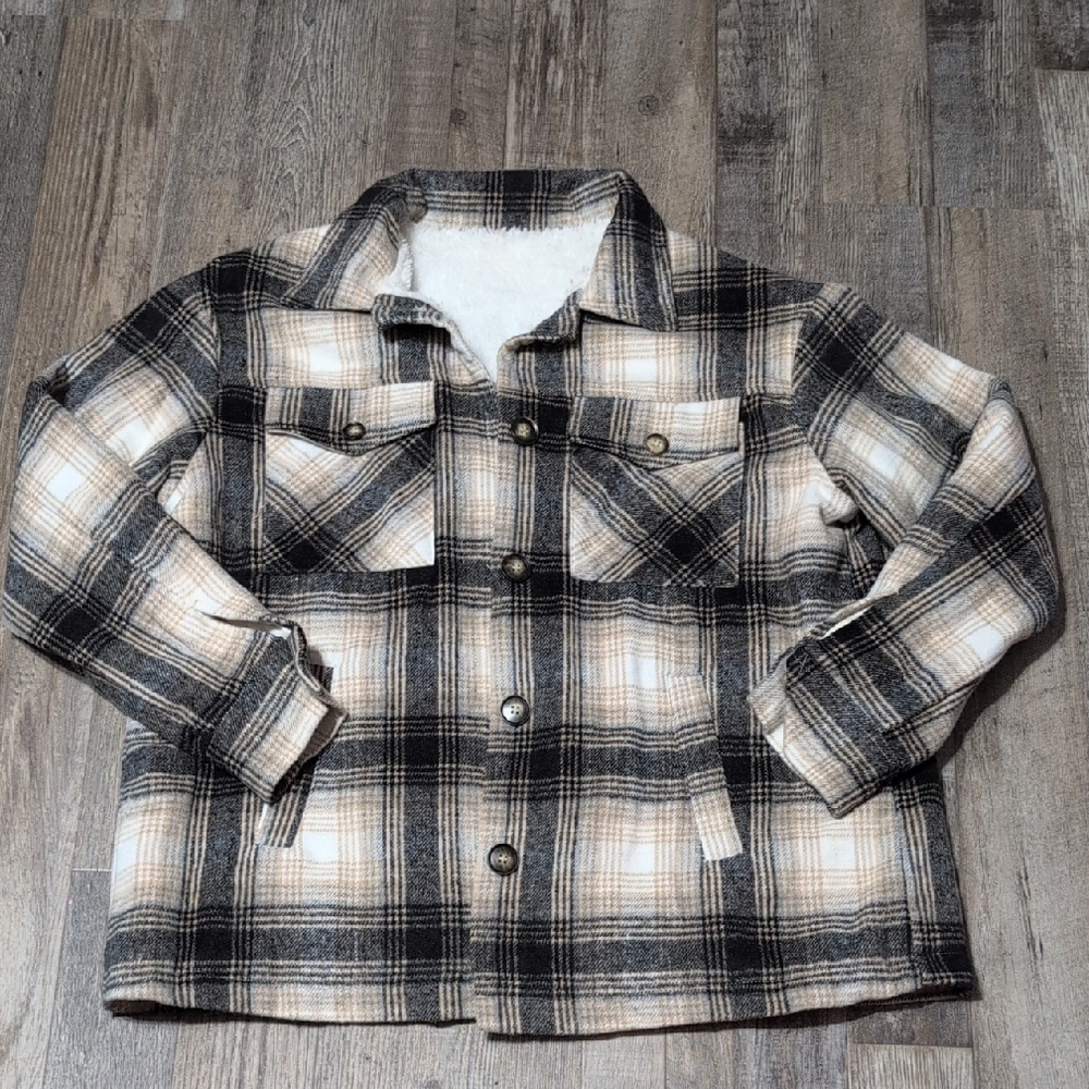 Plaid Sherpa-Lined Jacket